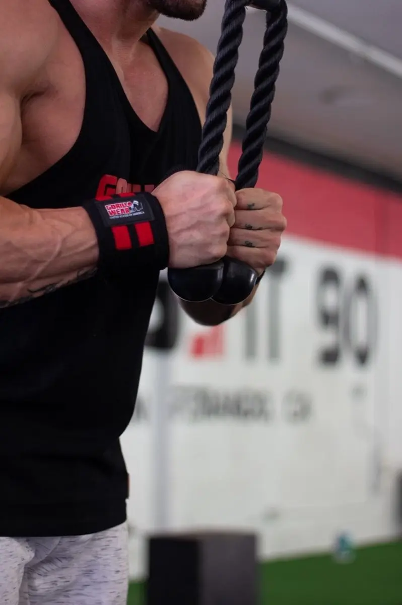 Gorilla Wear Wrist Wraps Ultra Krachttraining Handschoenen - Zwart/Rood