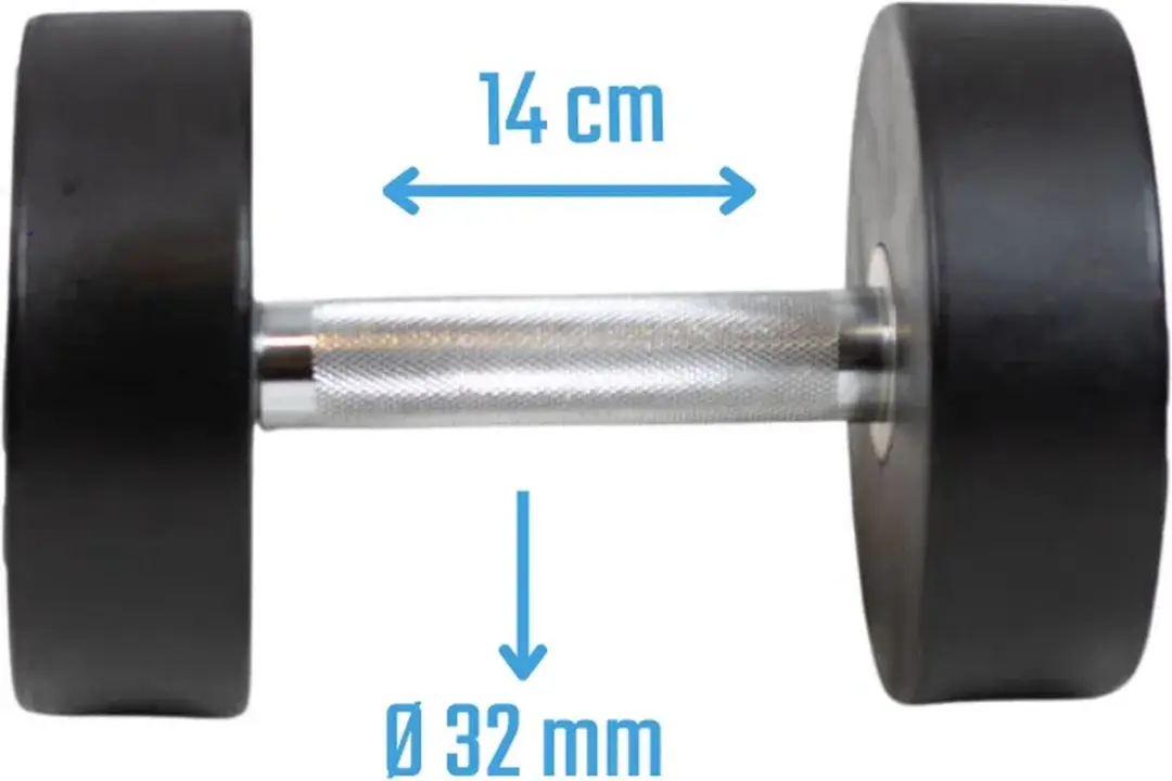Muscle Power Ronde Dumbbell 12 kg - Zwart