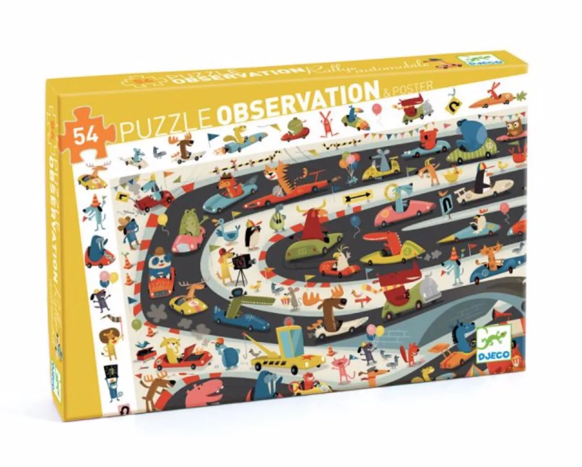 Djeco Puzzel Autorally 54 Stuks - Multicolor - afbeelding 6 van 6