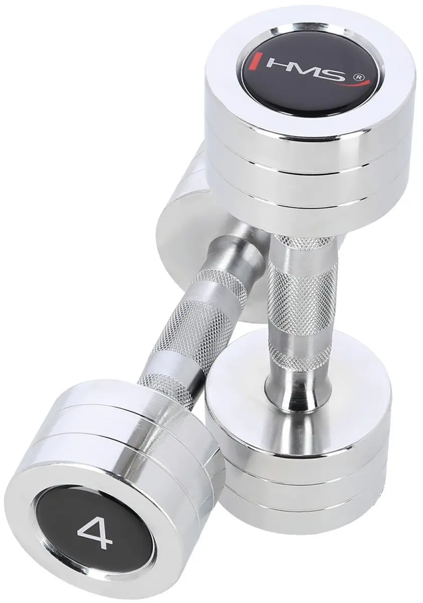 HMS Chroom Dumbbell Set 2x4kg - Verchroomd