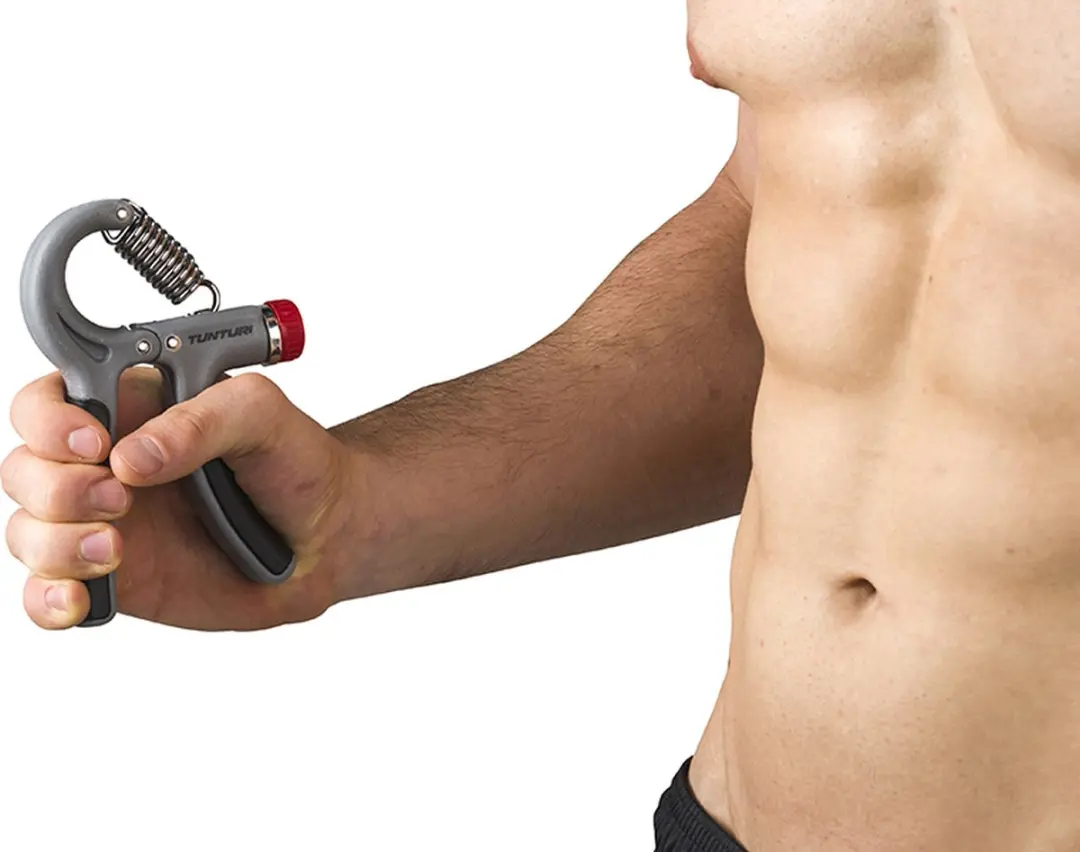 Tunturi Handtrainer Knijphalter Instelbaar - Zware Weerstand - Grijs/Zwart