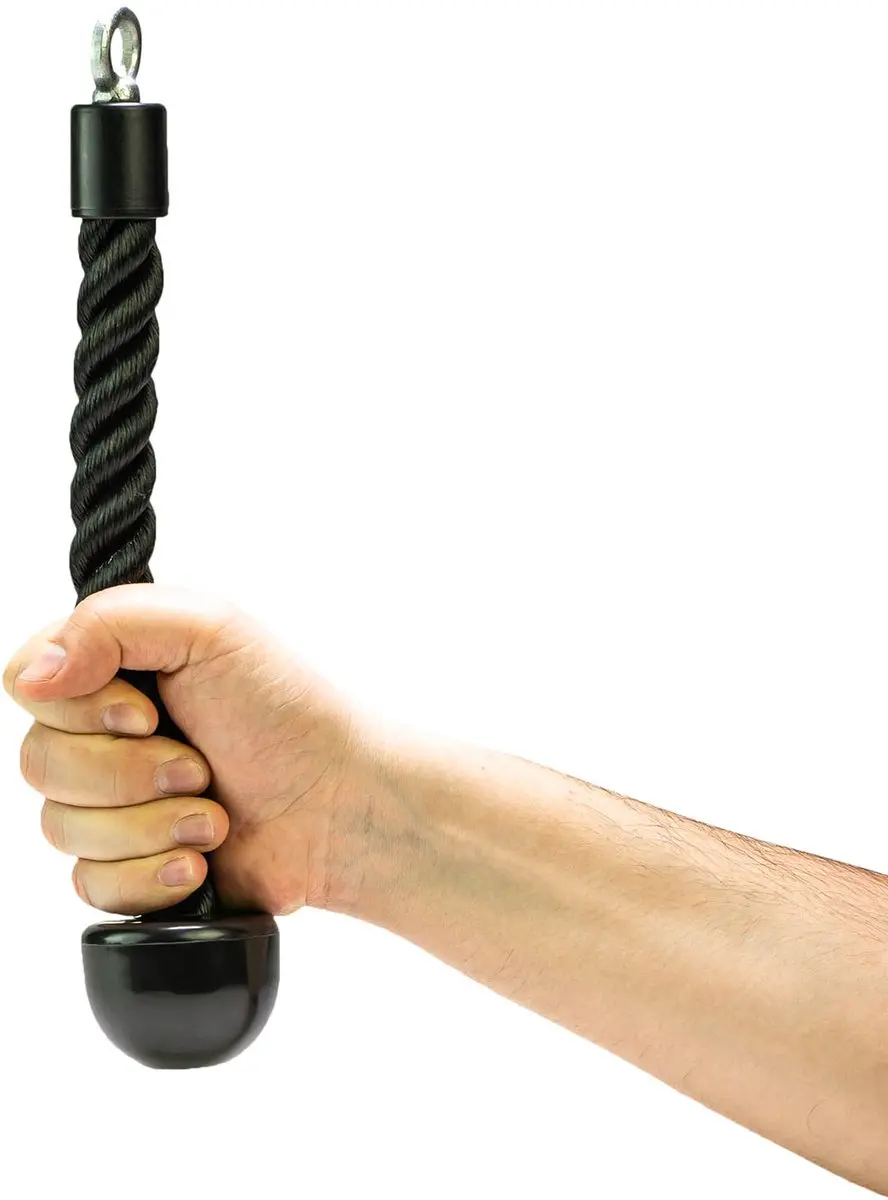 Tunturi Enkele Tricep Touw - Zwart/Zilver