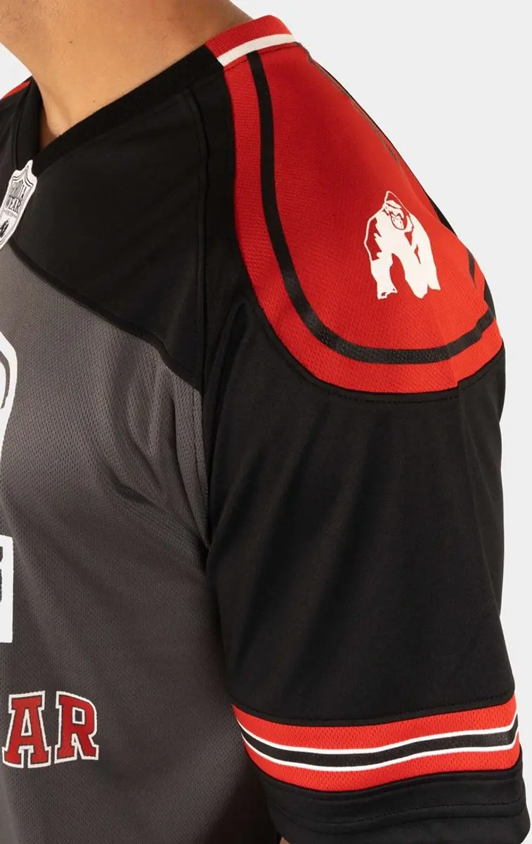 Gorilla Wear Tyler Football Jersey - M - Zwart/Rood