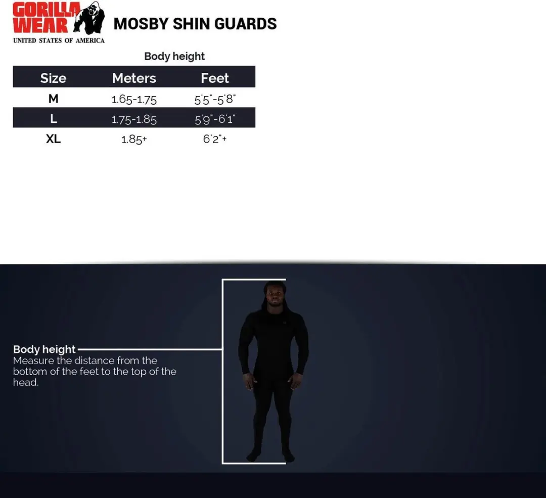 Gorilla Wear Mosby Scheenbeschermers XL - Zwart