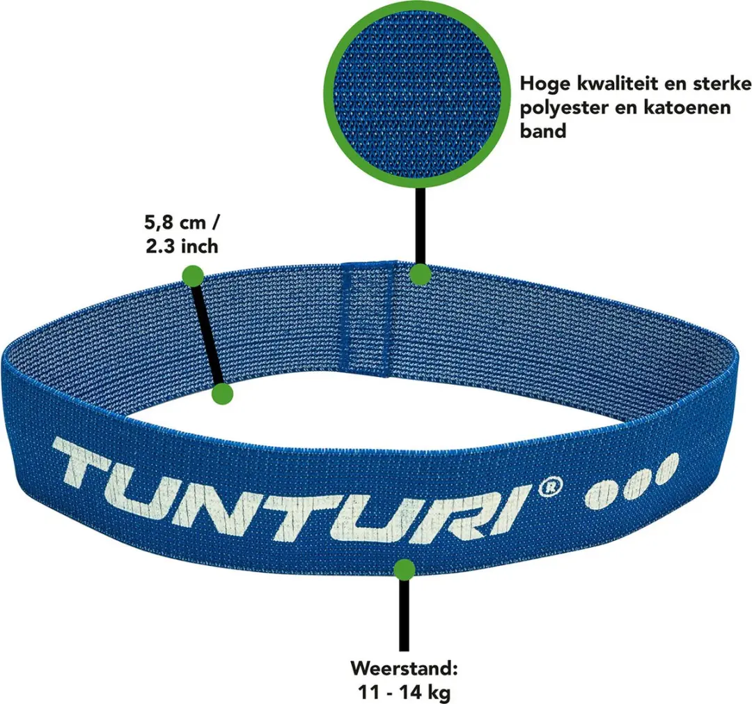 Tunturi Weerstandsband Textiel Heavy - Blauw