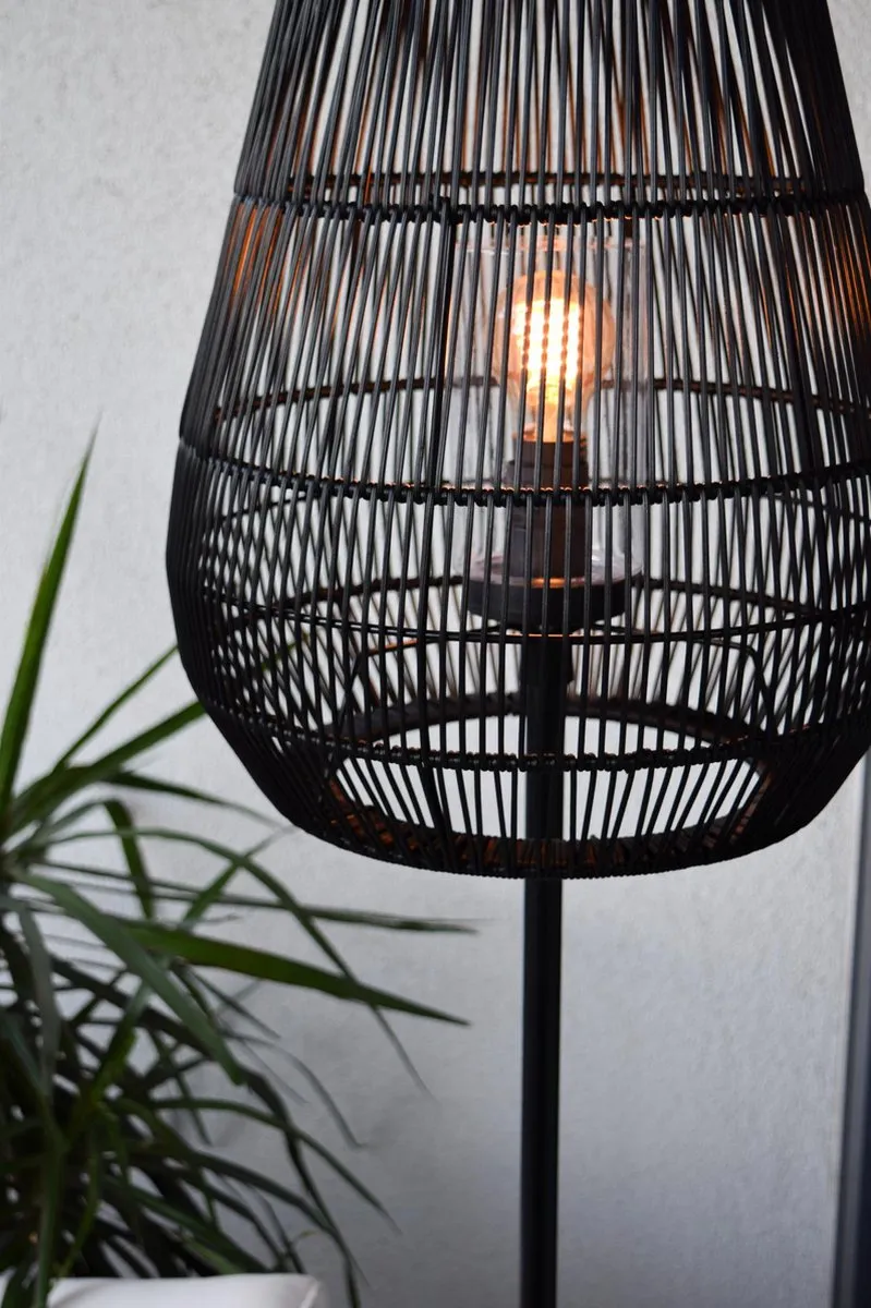 Lucide Nerida Vloerlamp Ø35cm - 1xE27 - IP44 - Zwart - afbeelding 6 van 6