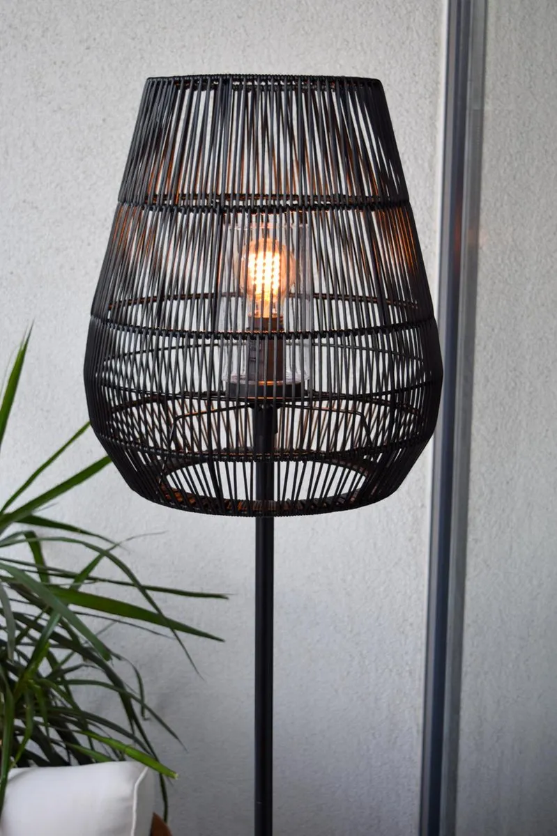 Lucide Nerida Vloerlamp Ø35cm - 1xE27 - IP44 - Zwart