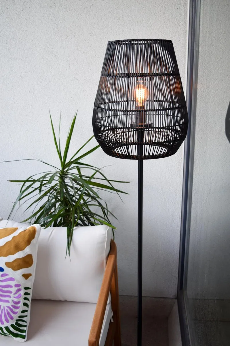 Lucide Nerida Vloerlamp Ø35cm - 1xE27 - IP44 - Zwart