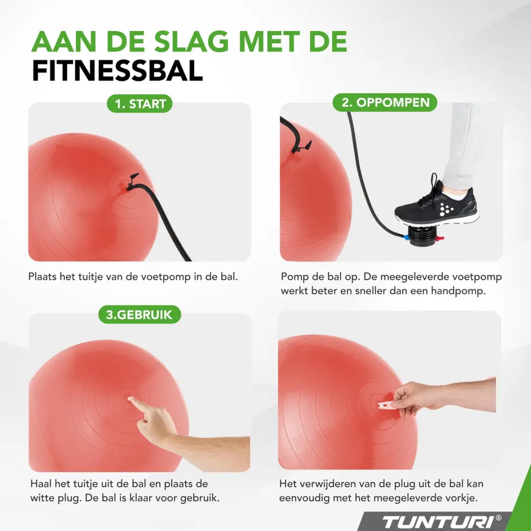 Tunturi Anti Burst Fitnessbal 65cm - Rose Goud
