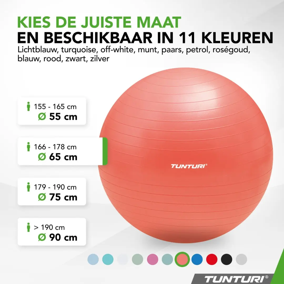 Tunturi Anti Burst Fitnessbal 65cm - Rose Goud