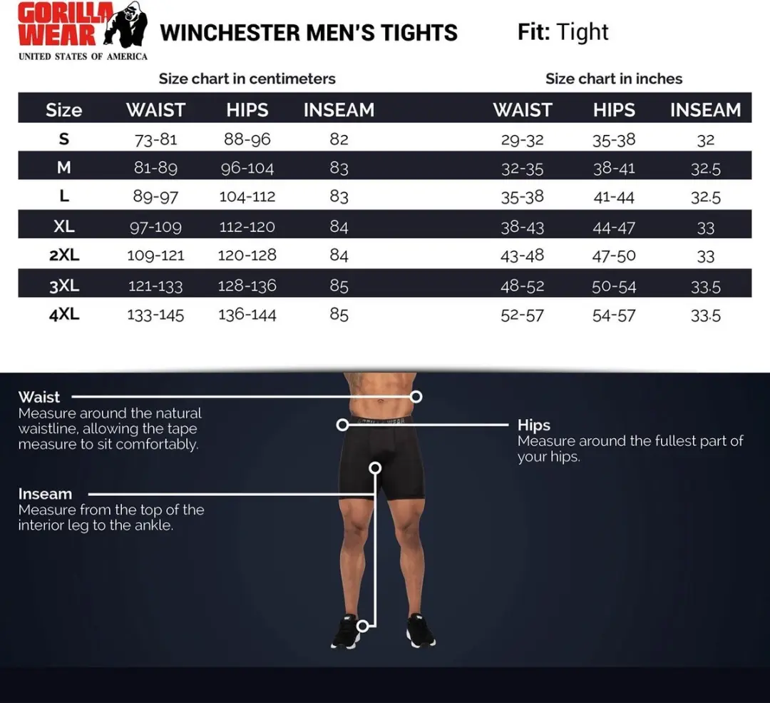 Gorilla Wear Winchester Heren Legging M - Zwart
