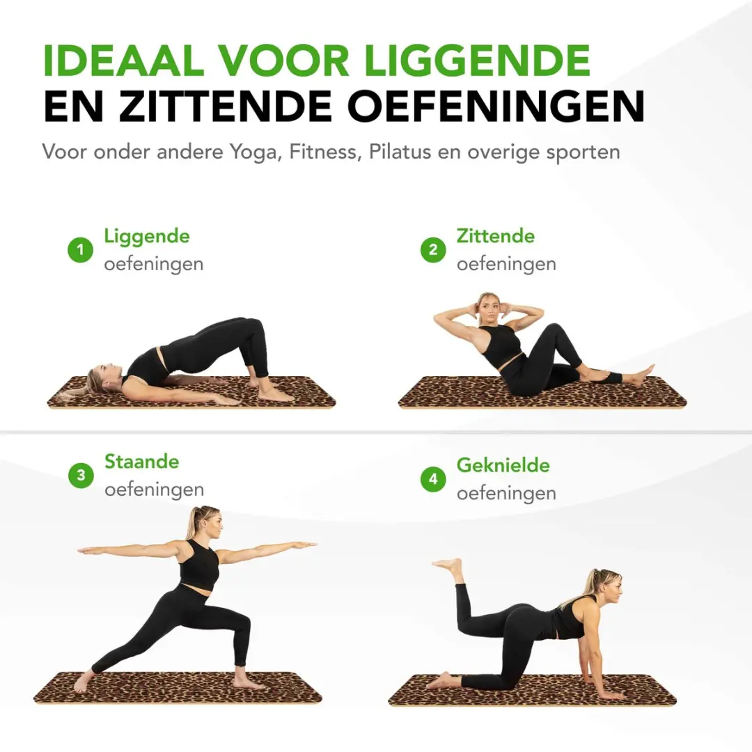 Tunturi Yoga Mat 8mm Luipaardprint - 183x61cm