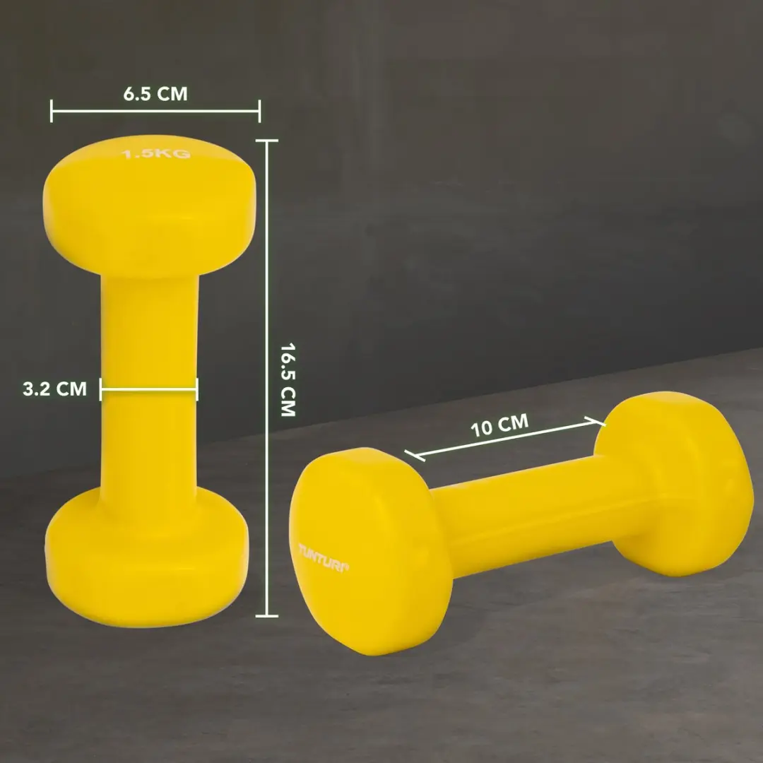 Tunturi Dumbbellset 2x1,5 kg - Geel