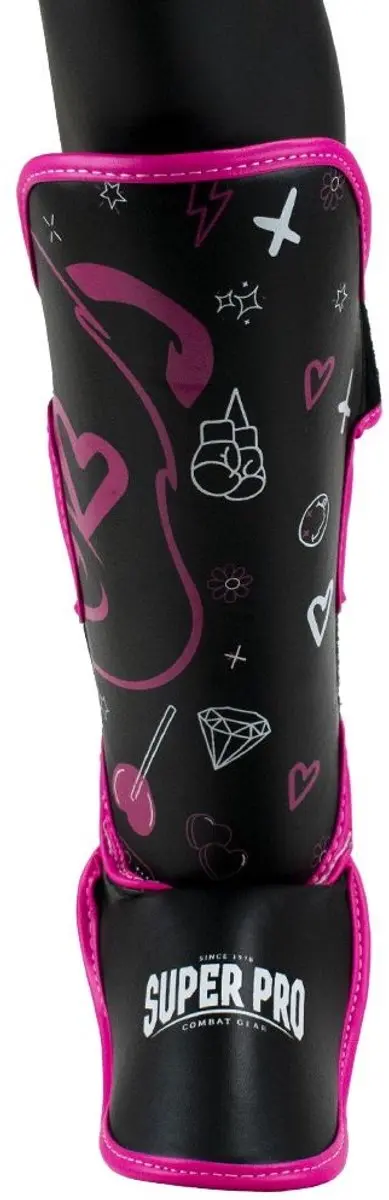 Super Pro Bear Scheenbeschermers Junior XXXS - Zwart/Paars