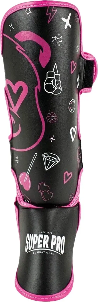 Super Pro Bear Scheenbeschermers Junior XXXS - Zwart/Paars