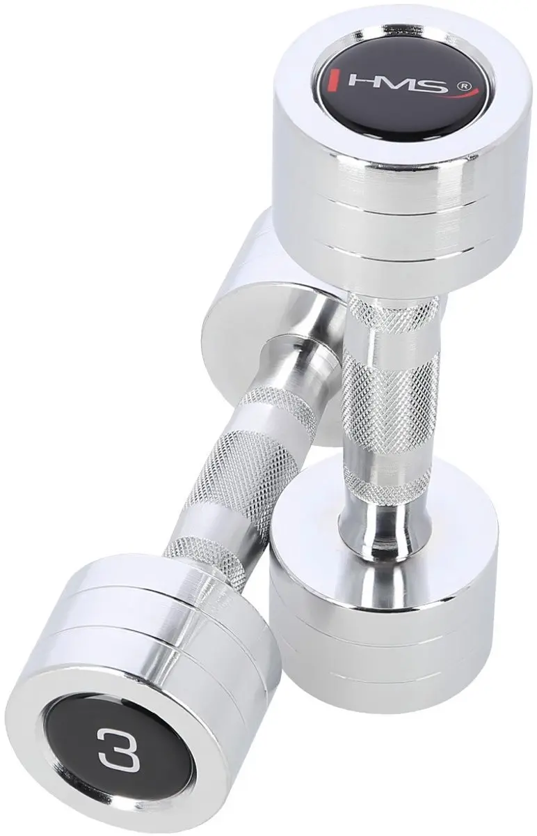 HMS Chroom Dumbbell Set 2x3kg - Zilver