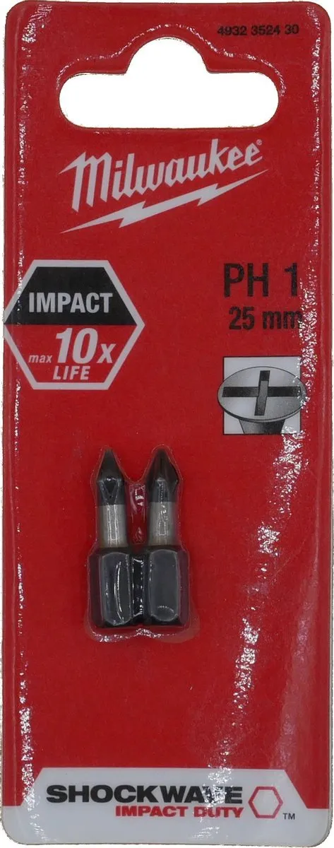 Milwaukee Shockwave PH 1 Schroefbit 25mm