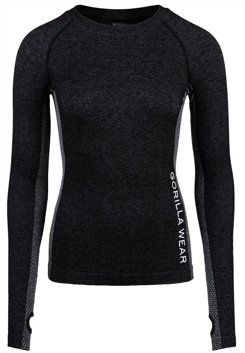 Gorilla Wear Selah Seamless Longsleeve - Zwart M/L - afbeelding 6 van 6