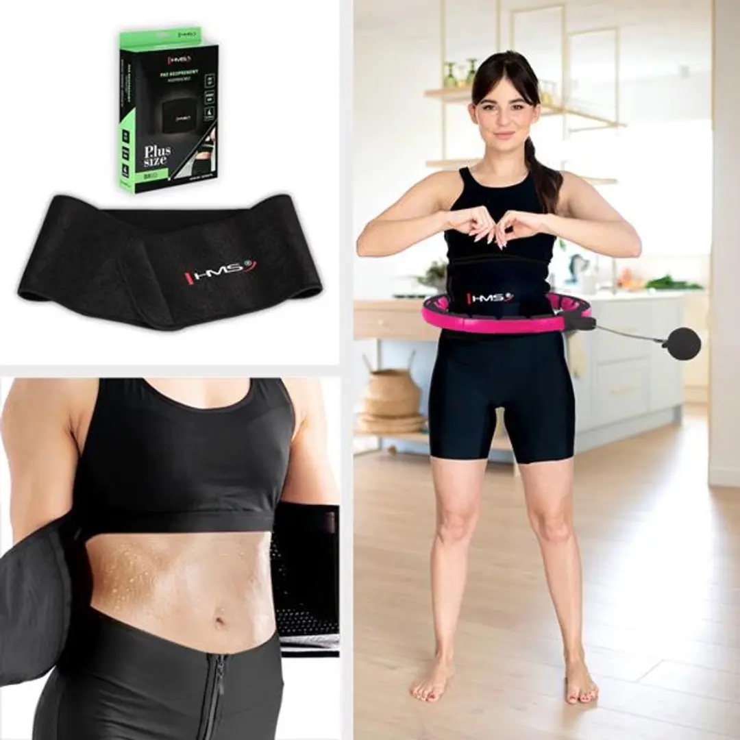 HMS Fitness Hoelahoep Plus Size 45cm - Magneten - Zwart/Roze