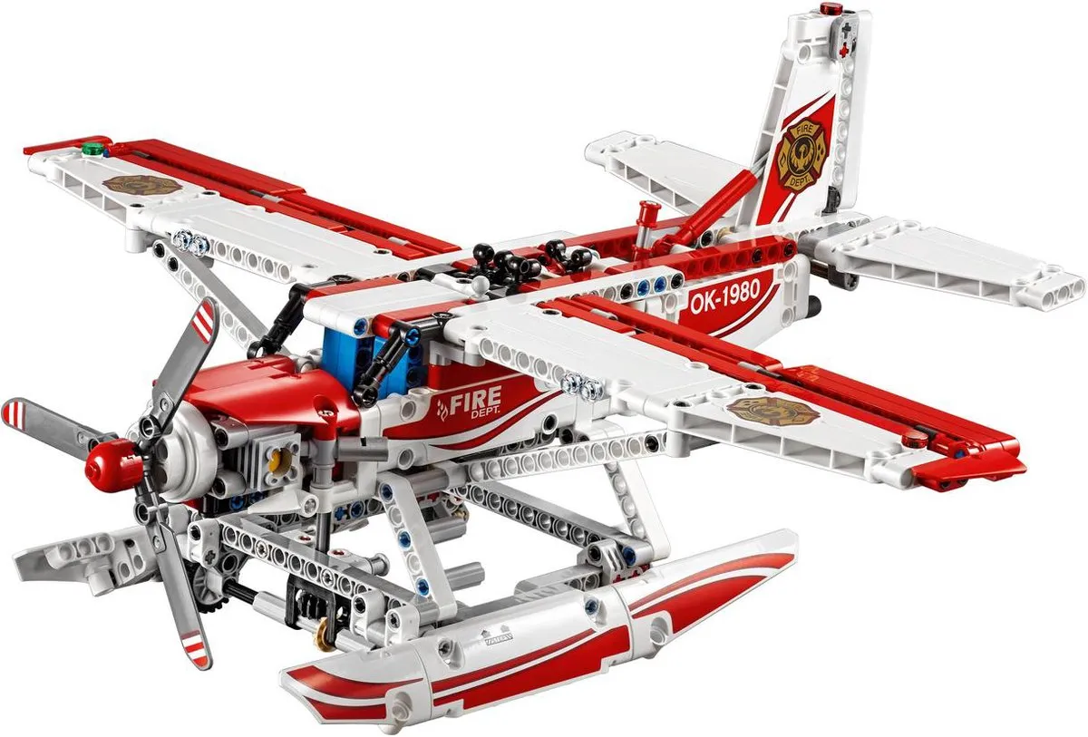 LEGO Technic Brandblus Vliegtuig 42040 - 578 Onderdelen - Rood/Wit