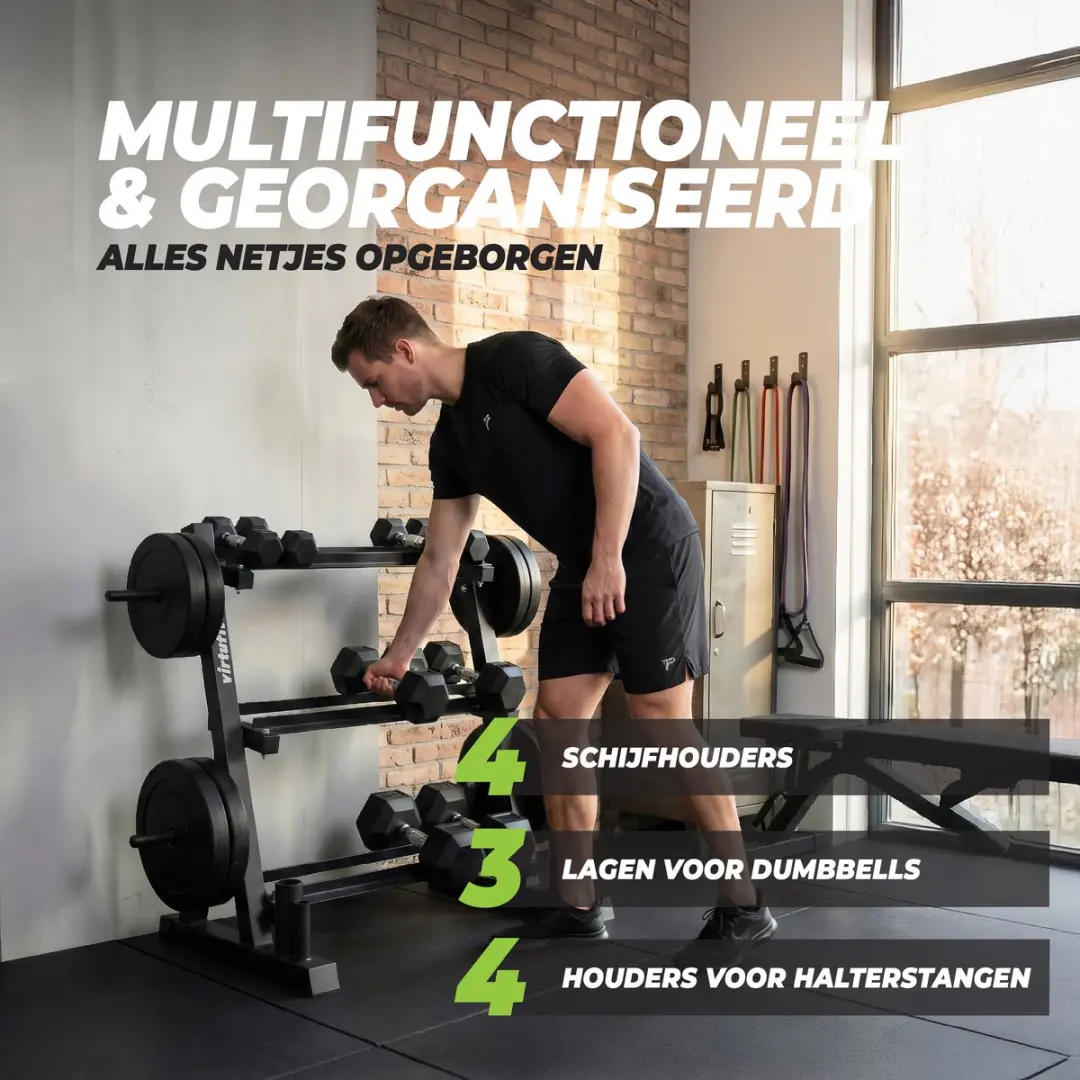 VirtuFit Multifunctioneel Opbergrek 3-laags - 250 kg - Zwart - afbeelding 6 van 6