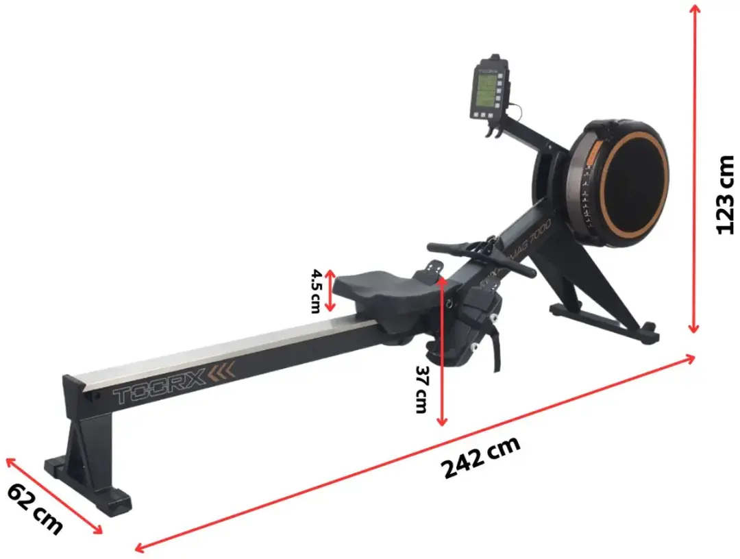 Toorx RWX AIRMAG 7000 Roeitrainer - 16 Niveaus - Hartslagfunctie - Zwart