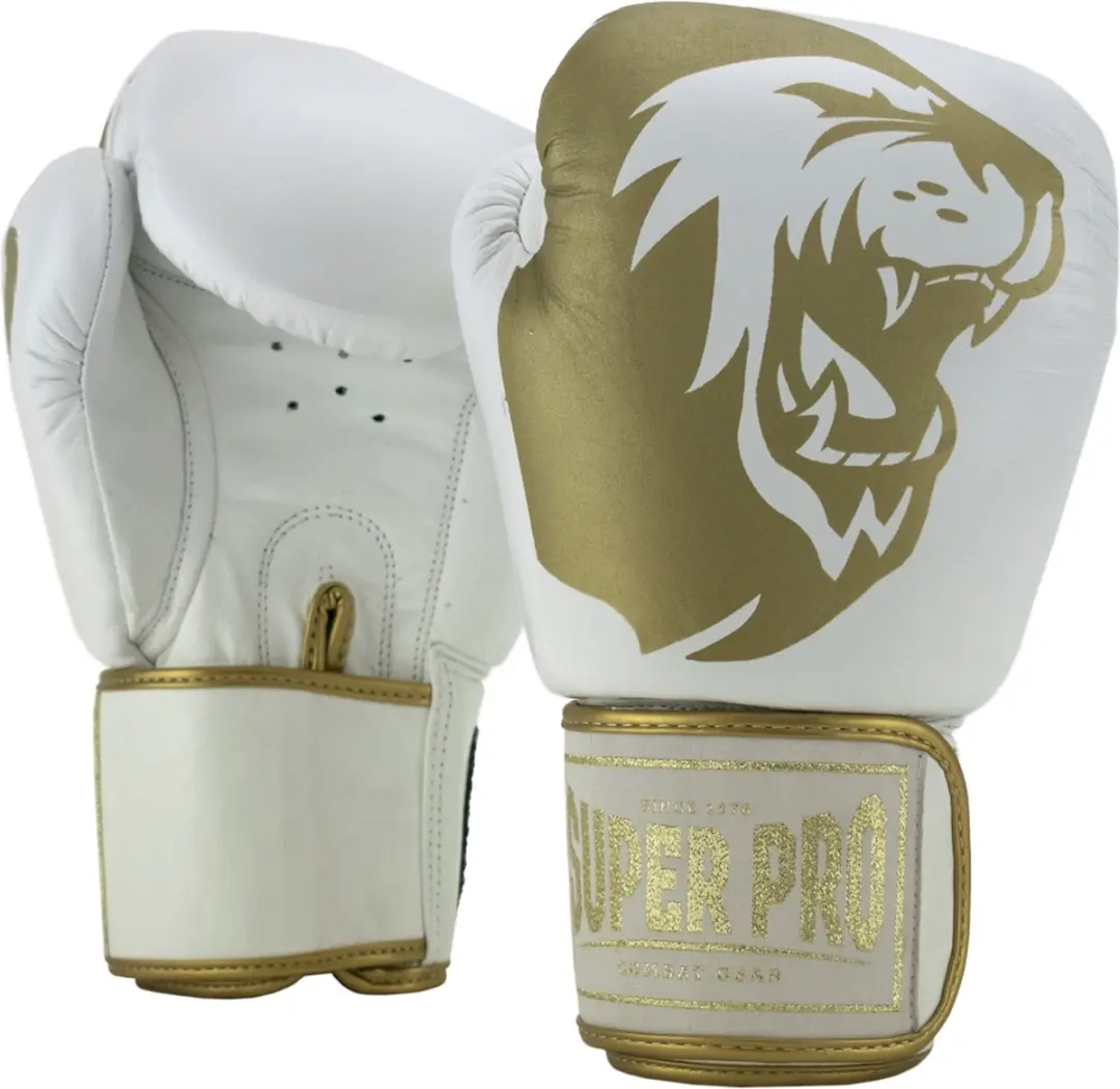 Super Pro Warrior Bokshandschoenen 16 oz - Wit/Goud