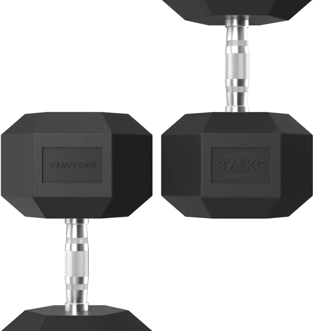 Tunturi Platinum Hexa Dumbbell 37.5kg - Zwart