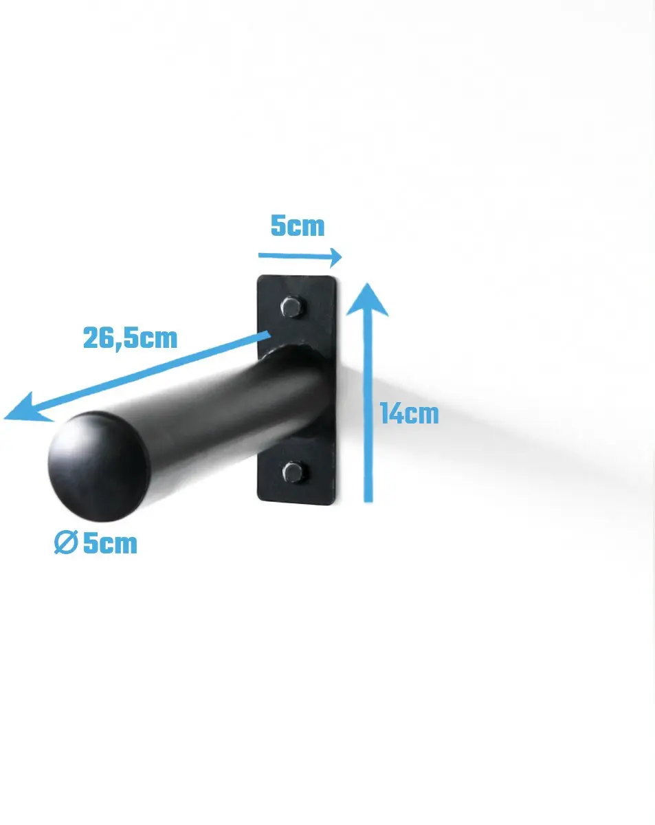 Muscle Power MP3049 Opbergpin Wall Line - 45mm Halter - Zwart