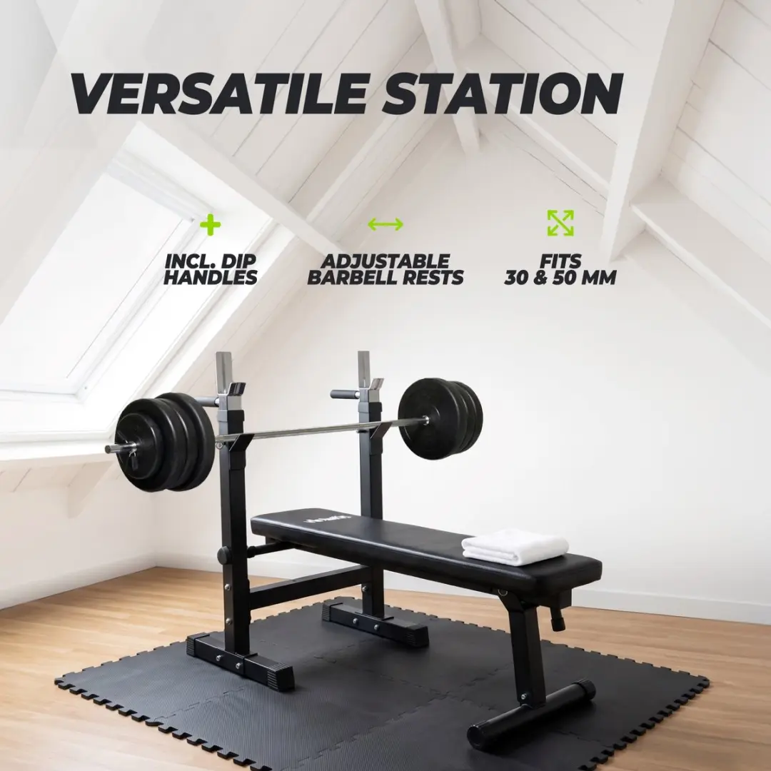Virtufit Halterbank Compact 30mm - Zwart