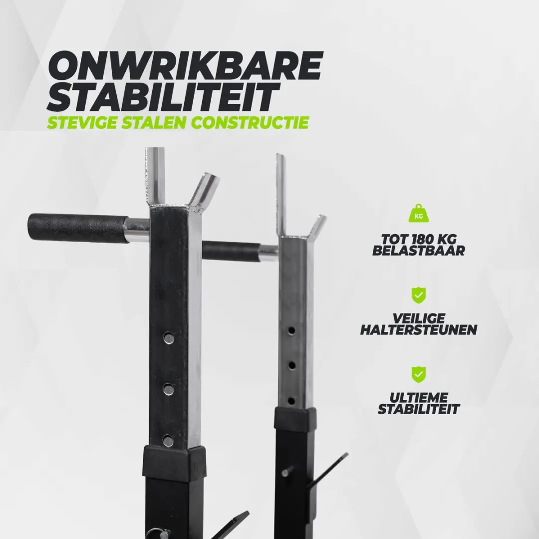 Virtufit Halterbank Compact 30mm - Zwart