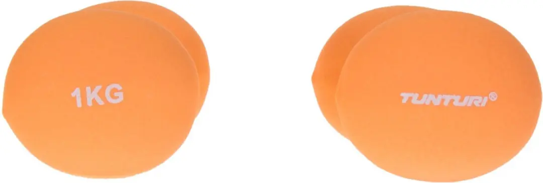 Tunturi Dumbbellset 2x1,0 kg - Neopreen - Fluor Oranje