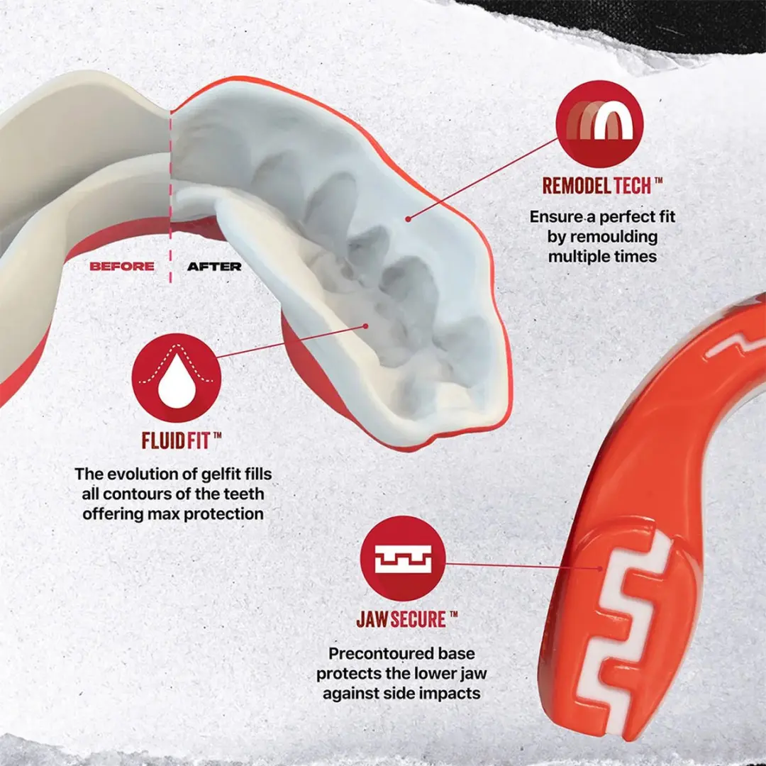 Safejawz Extro-Series Viper Gebitsbeschermer Junior - Rood/Wit