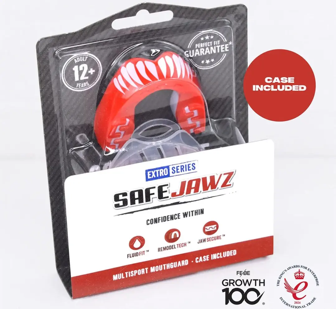Safejawz Extro-Series Viper Gebitsbeschermer Junior - Rood/Wit