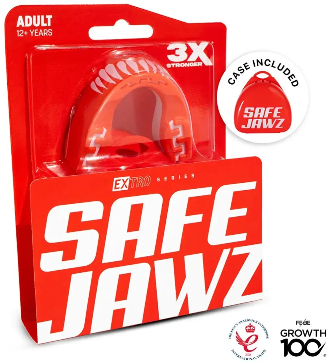 Safejawz Extro-Series Viper Gebitsbeschermer Junior - Rood/Wit