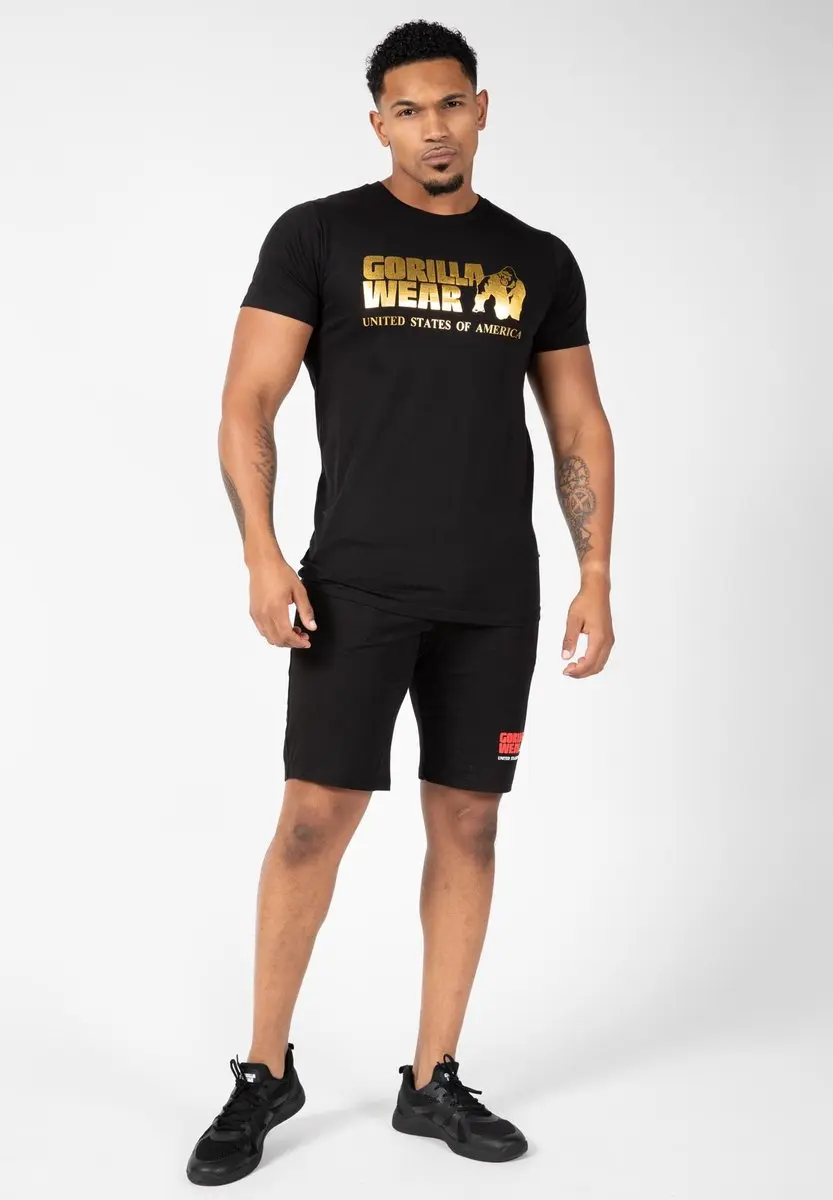 Gorilla Wear Classic T-shirt L - Zwart/Goud