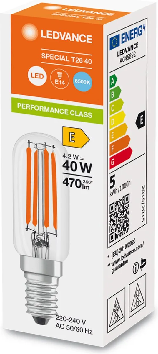 LEDVANCE Special LED E14 Buis 4.2W 470lm - Zeer Warm Wit - afbeelding 4 van 6