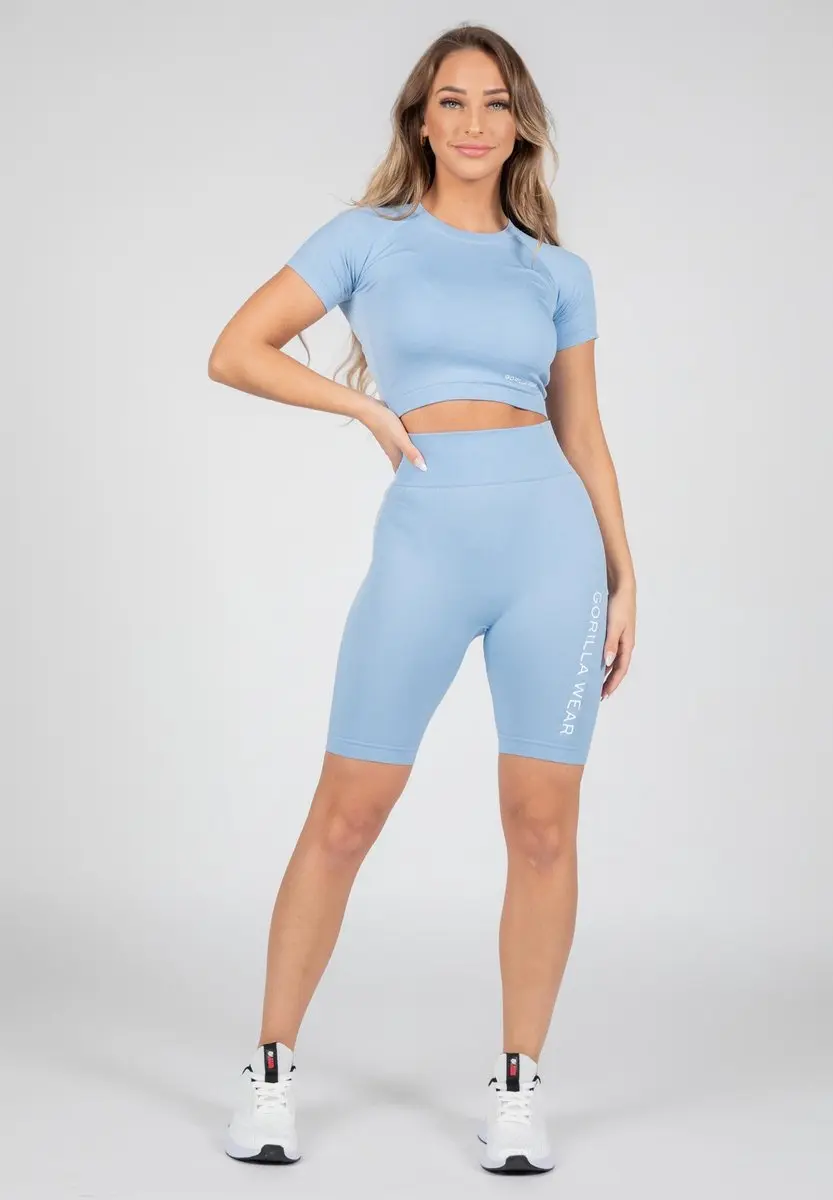 Gorilla Wear Selah Seamless Cycling Shorts S/M - Lichtblauw