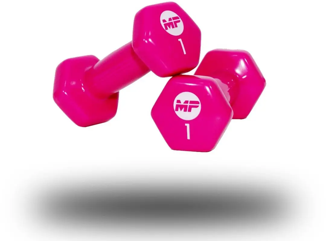 Muscle Power MP920 Vinyl Dumbbells 1 kg - Roze - 2 Stuks