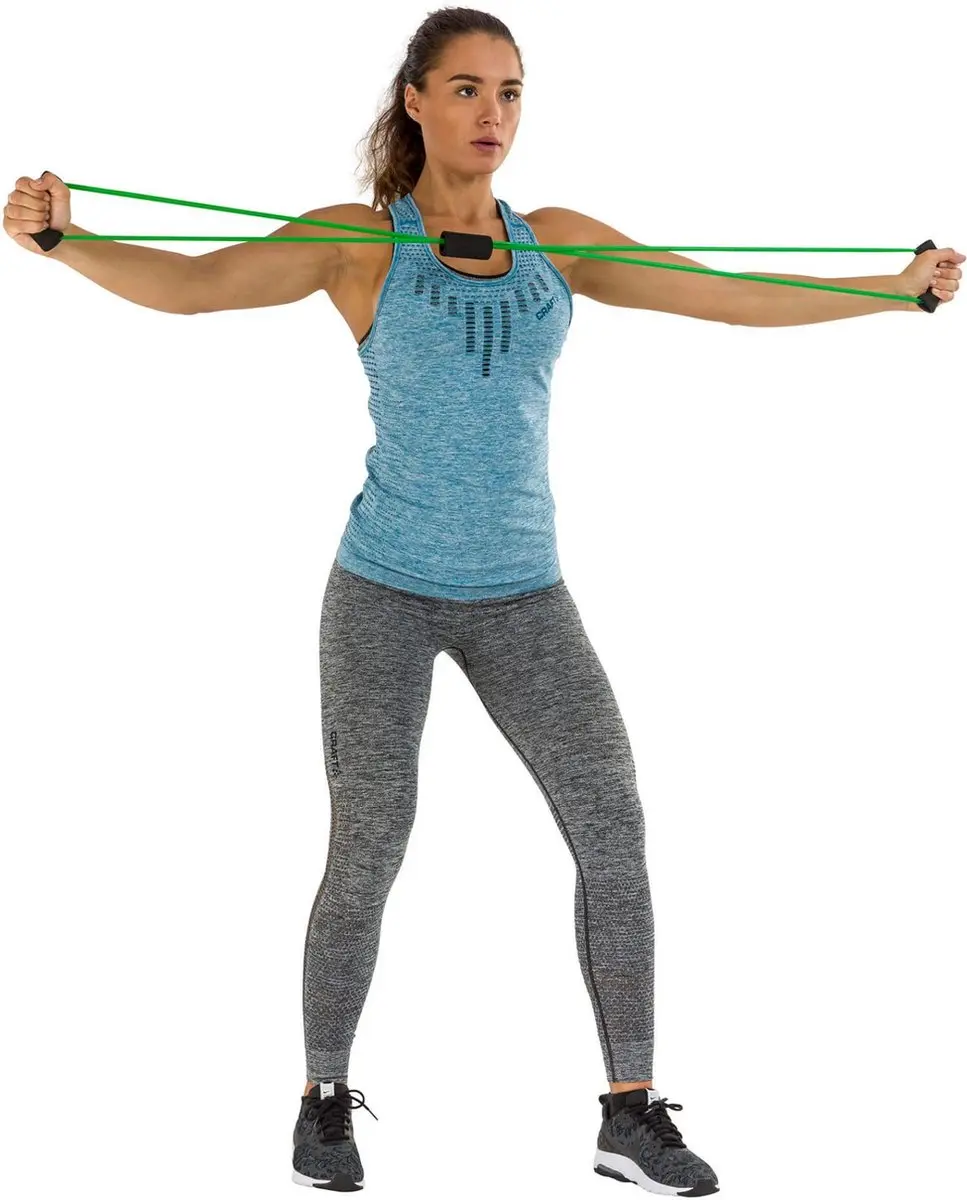 Tunturi Fitness Set - Tubing Groen & Kettlebell 4kg - 2 Stuks