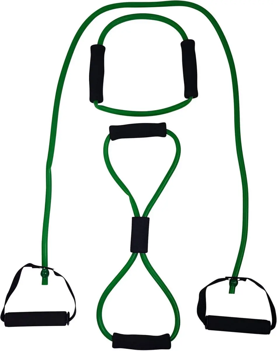 Tunturi Fitness Set - Tubing Groen & Kettlebell 4kg - 2 Stuks