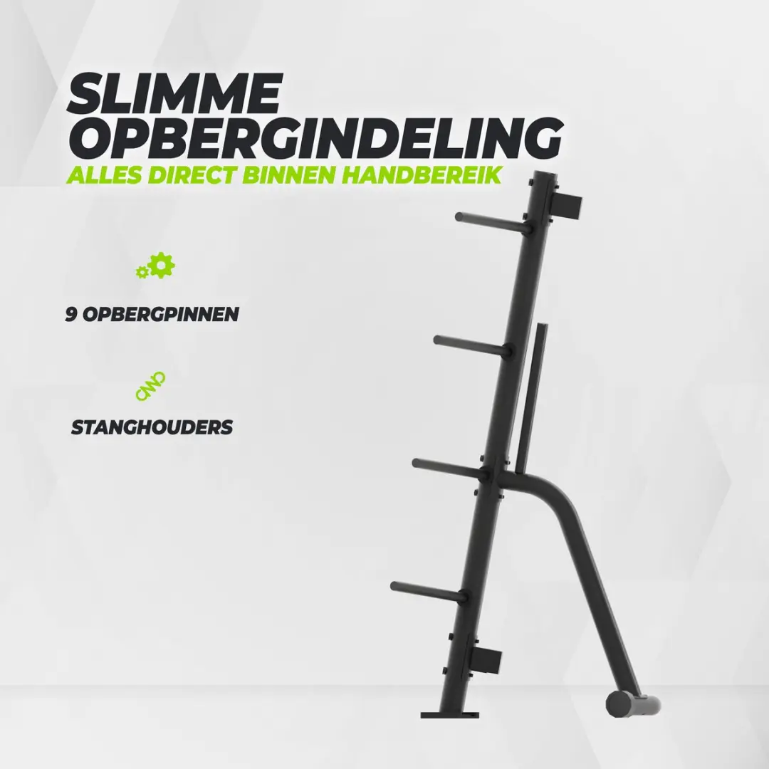 VirtuFit Bodypump Opbergrek 10 Sets - 25mm Halter - Zwart