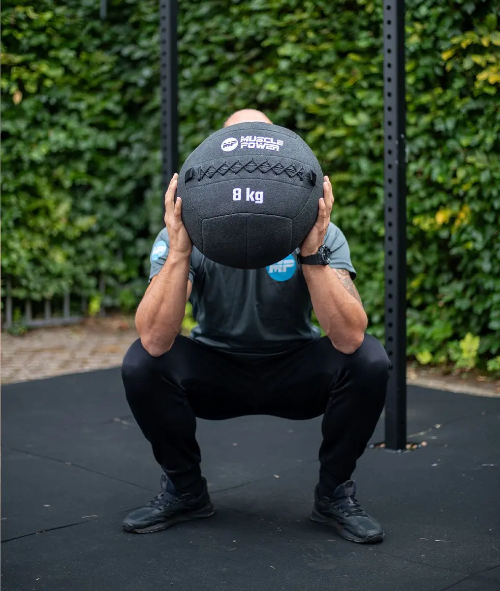 Muscle Power Wall Ball Kevlar 8kg - Antraciet grijs/Zwart