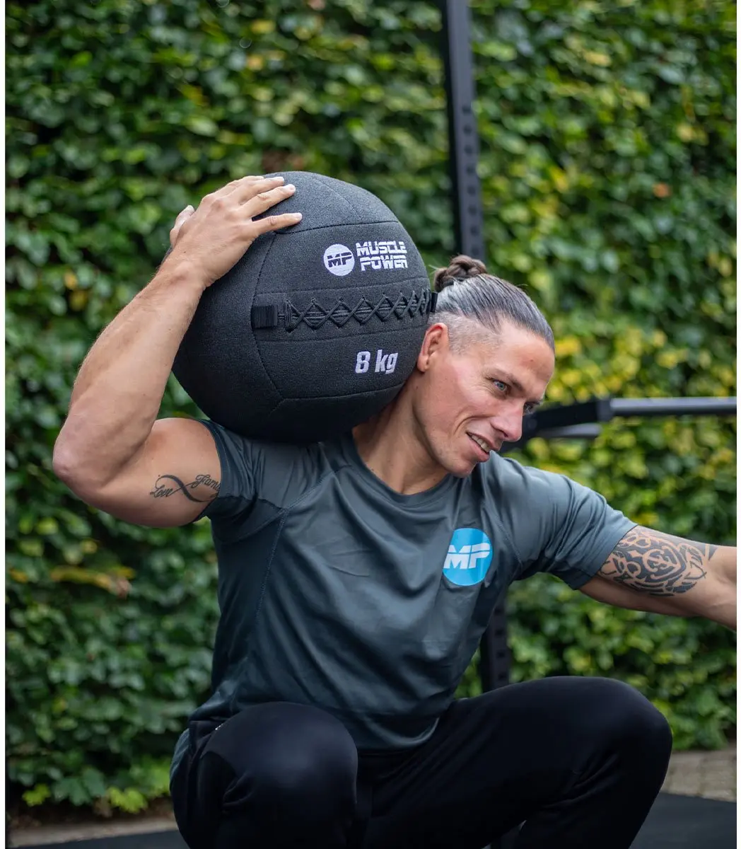Muscle Power Wall Ball Kevlar 8kg - Antraciet grijs/Zwart
