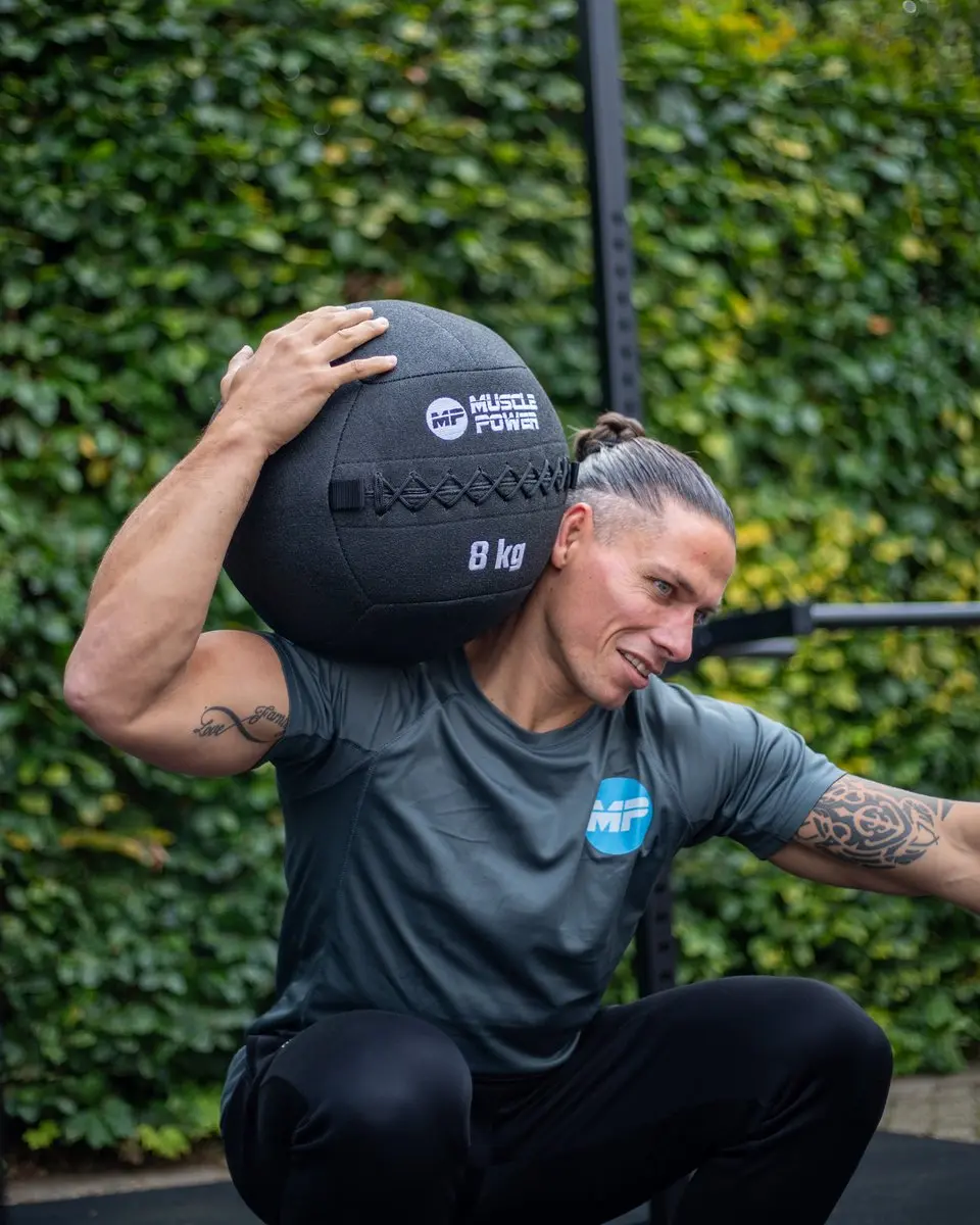 Muscle Power Wall Ball Kevlar 8kg - Antraciet grijs/Zwart - afbeelding 6 van 6