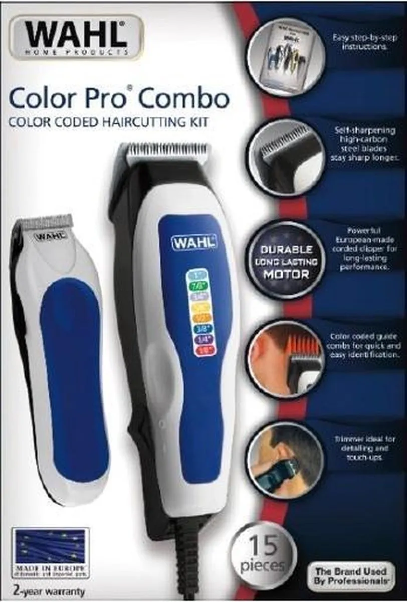 Wahl Color Pro Combo 1395.0462 - Blauw/Wit
