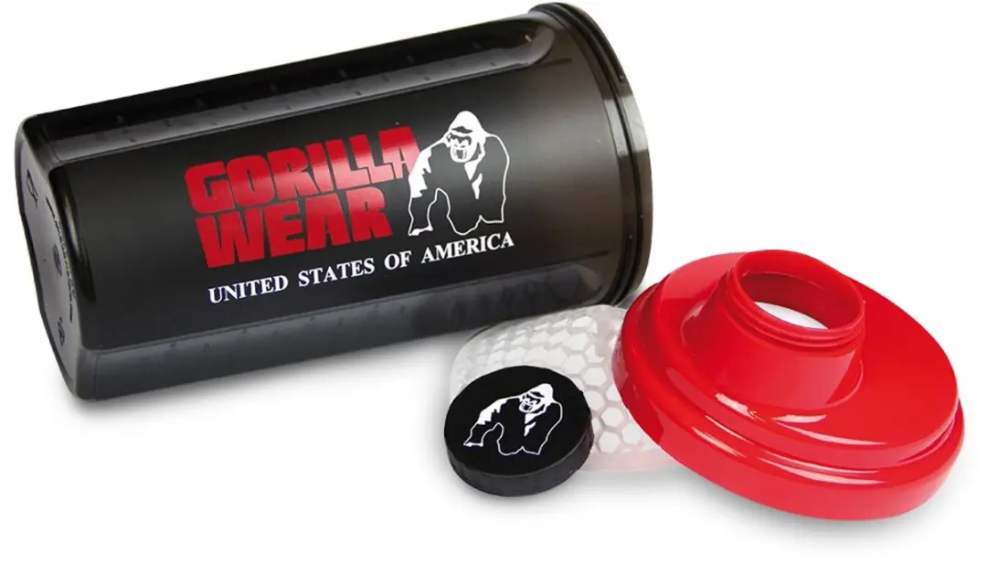 Gorilla Wear Shaker 700ml - Zwart/Rood - afbeelding 6 van 6