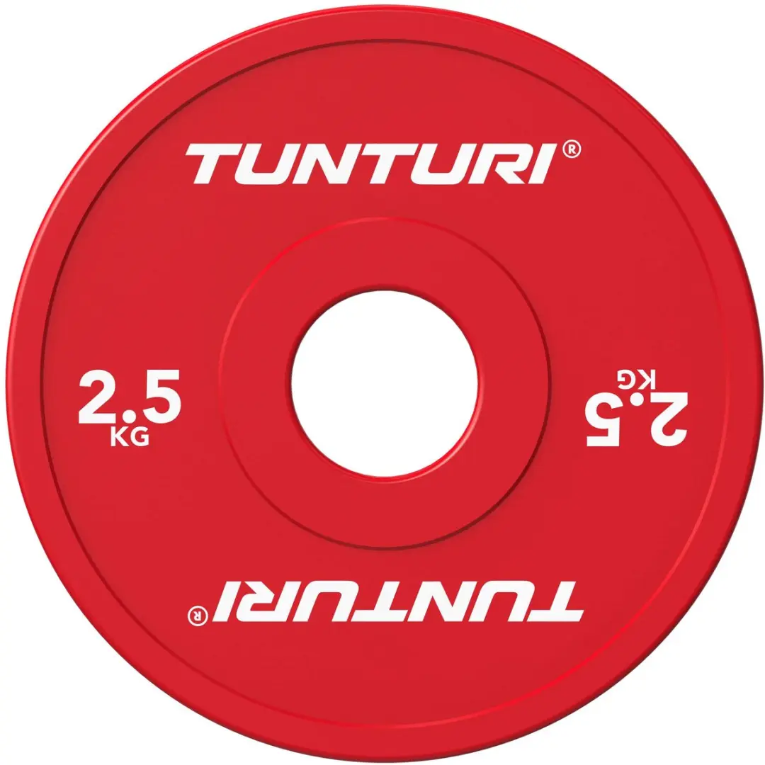 Tunturi Platinum Fractional Bumperplates 2.5kg - Rood - 2 Stuks