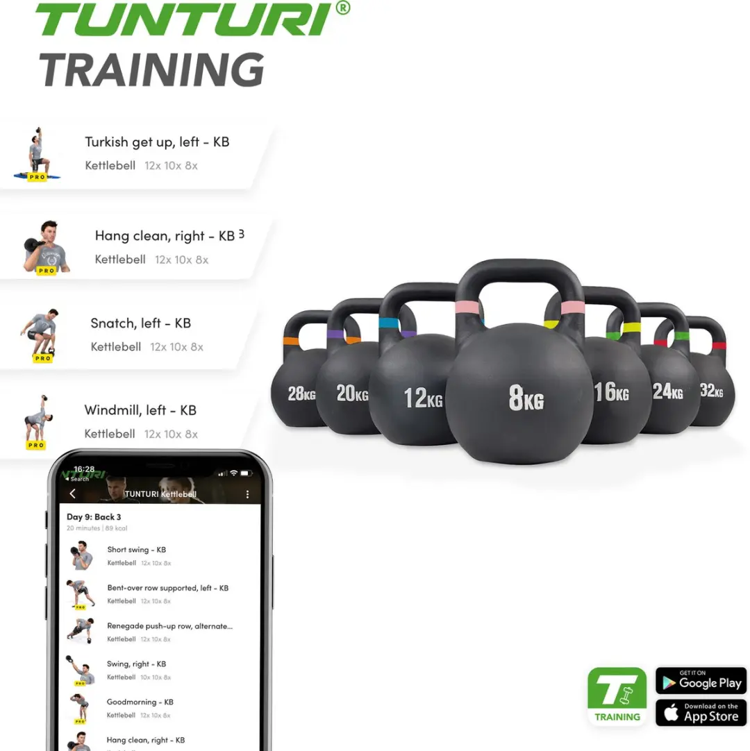 Tunturi Kettlebell 8kg - Zwart