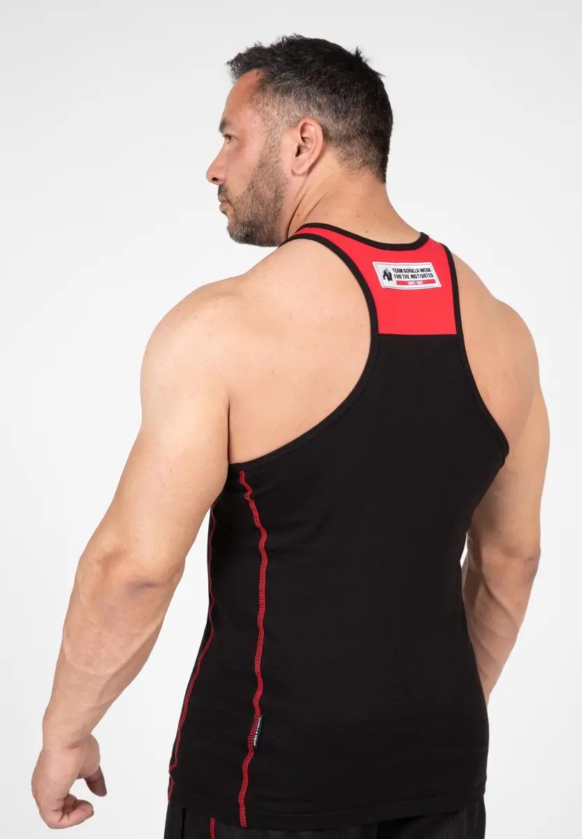Gorilla Wear Wallace Tanktop - Zwart/Rood - L
